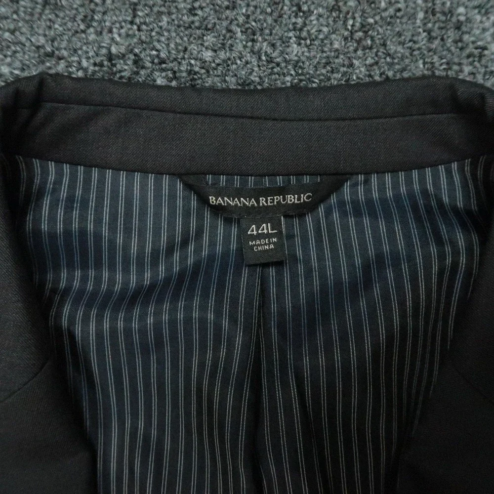 Banana Republic Blazer Mens 44L Dark Charcoal Marzotto Slim Fit Wool Super 120s